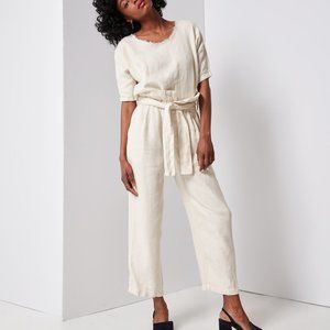 Black Crane linen dolman top SM